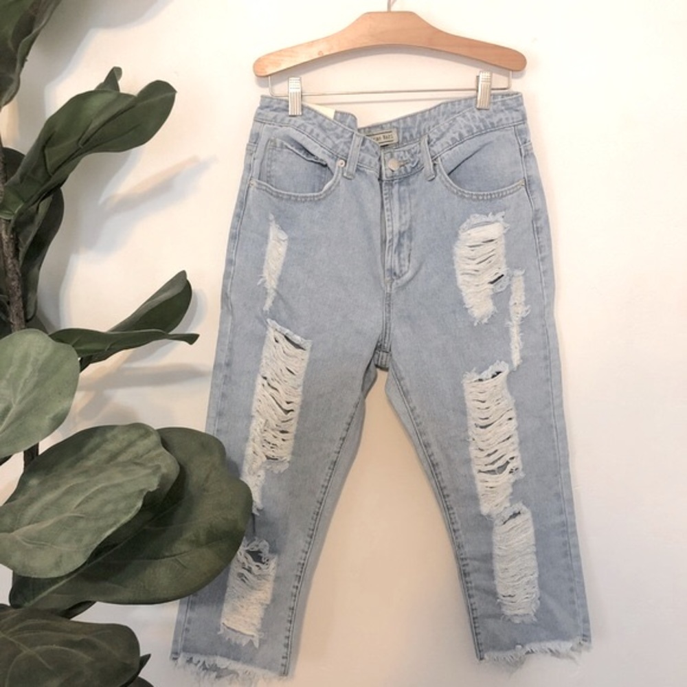 NEW - American Bazi - Distressed Ripped Jeans - Style # RJH-9004 - Large